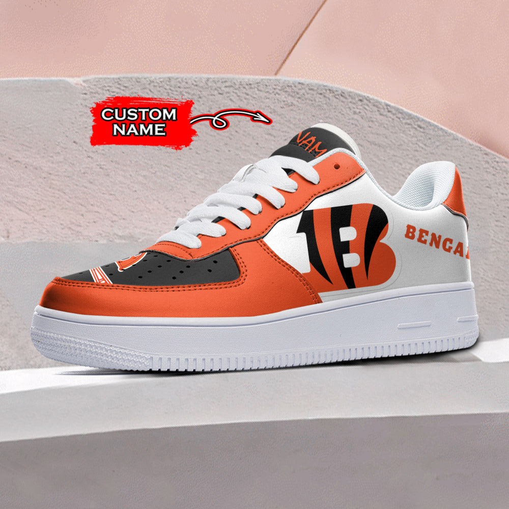 Ideafootwear Cincinnati Bengals NFL Air Low-Top Sneakers Shoes For Men And Women