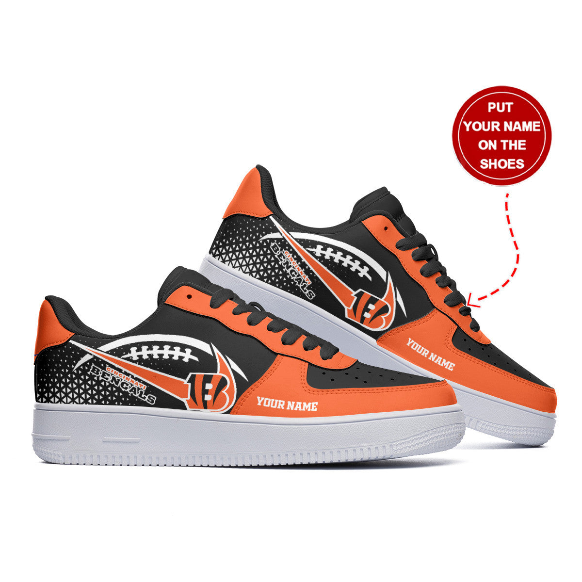 Ideafootwear Cincinnati Bengals NFL Air Low-Top Sneakers Shoes For Men And Women