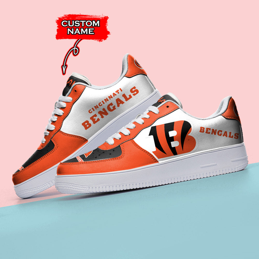 Ideafootwear Cincinnati Bengals NFL Air Low-Top Sneakers Shoes For Men And Women