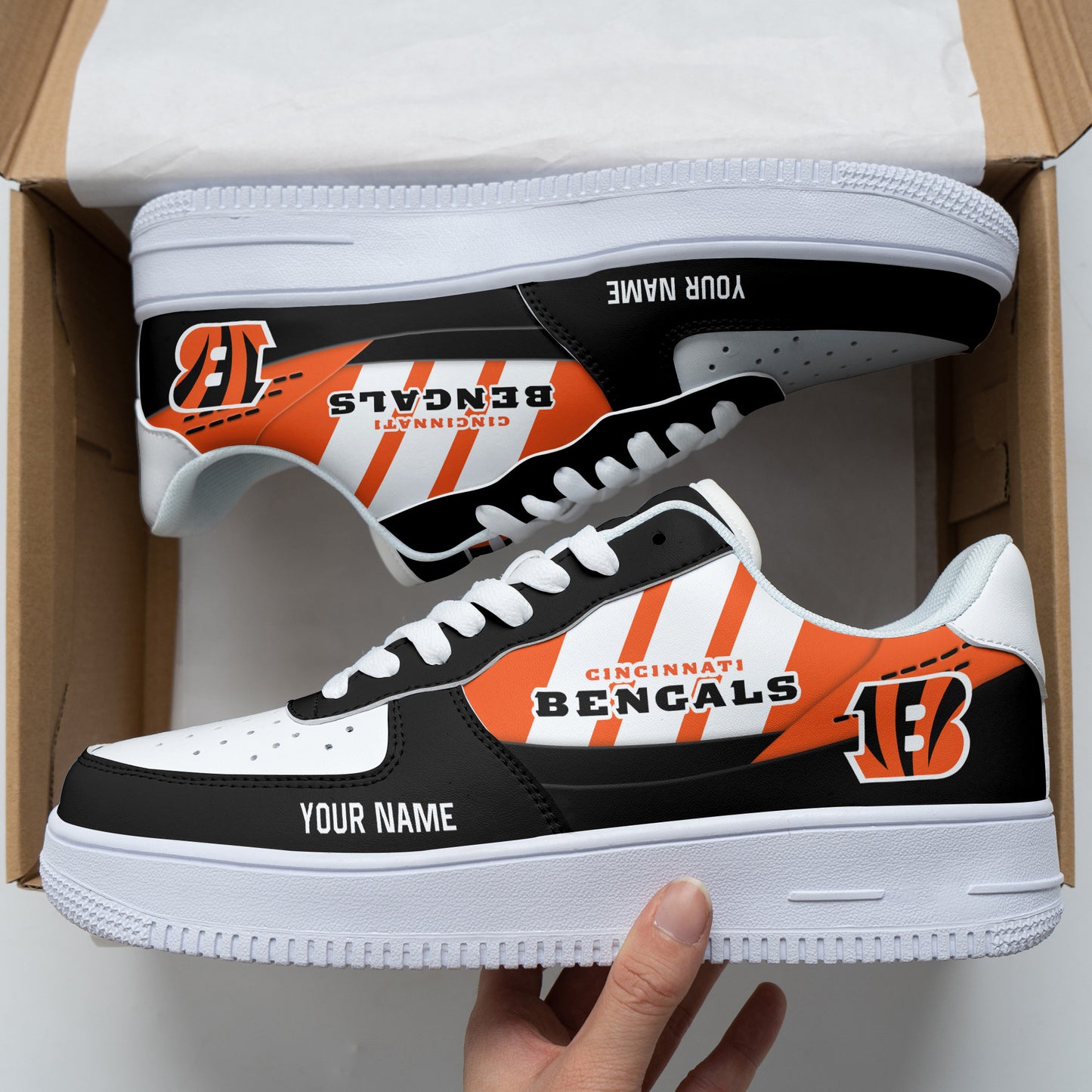 Ideafootwear Cincinnati Bengals NFL Air Low-Top Sneakers Shoes For Men And Women