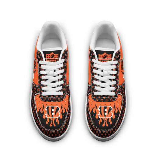 Ideafootwear Cincinnati Bengals NFL Air Low-Top Sneakers Shoes For Men And Women