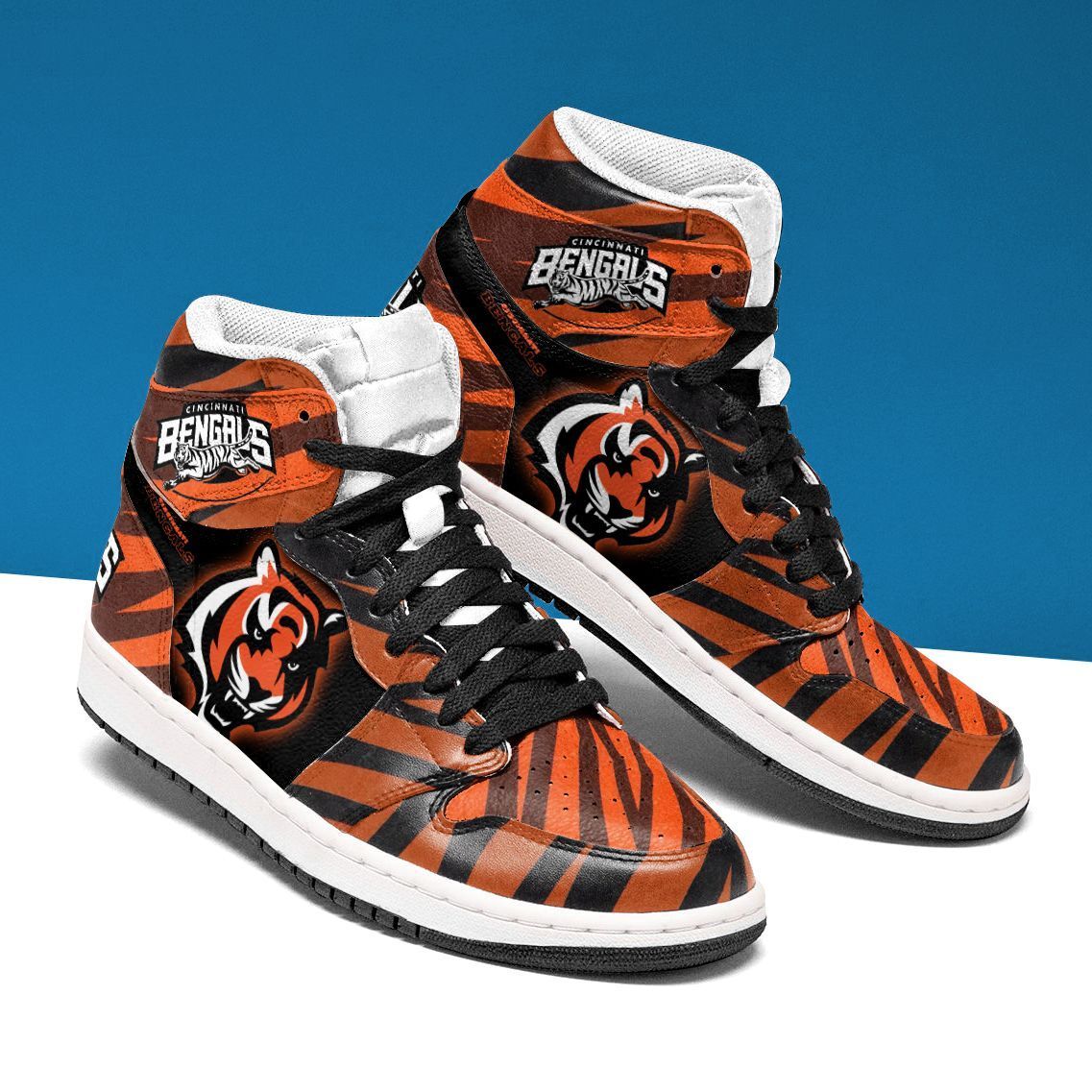 Ideafootwear Cincinnati Bengals NFL AJ1 High Sneakers Shoes For Men And Women