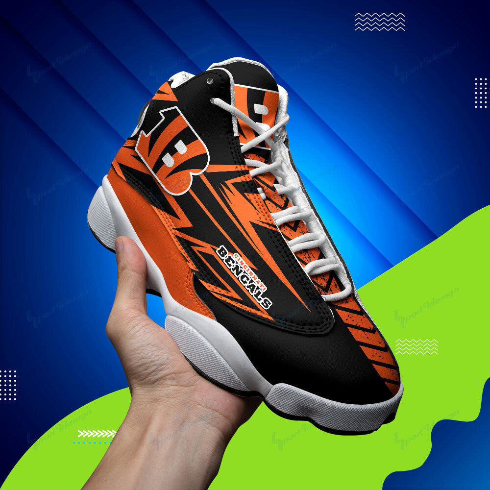 Ideafootwear Cincinnati Bengals NFL AJ13 Sneakers Shoes For Men And Women