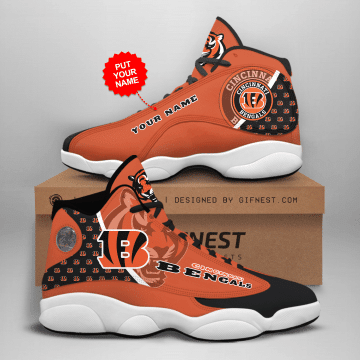 Ideafootwear Cincinnati Bengals NFL AJ13 Sneakers Shoes For Men And Women