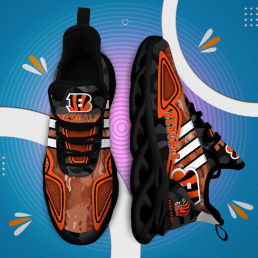 Ideafootwear Cincinnati Bengals NFL Max Soul Shoes Sneakers For Men And Women