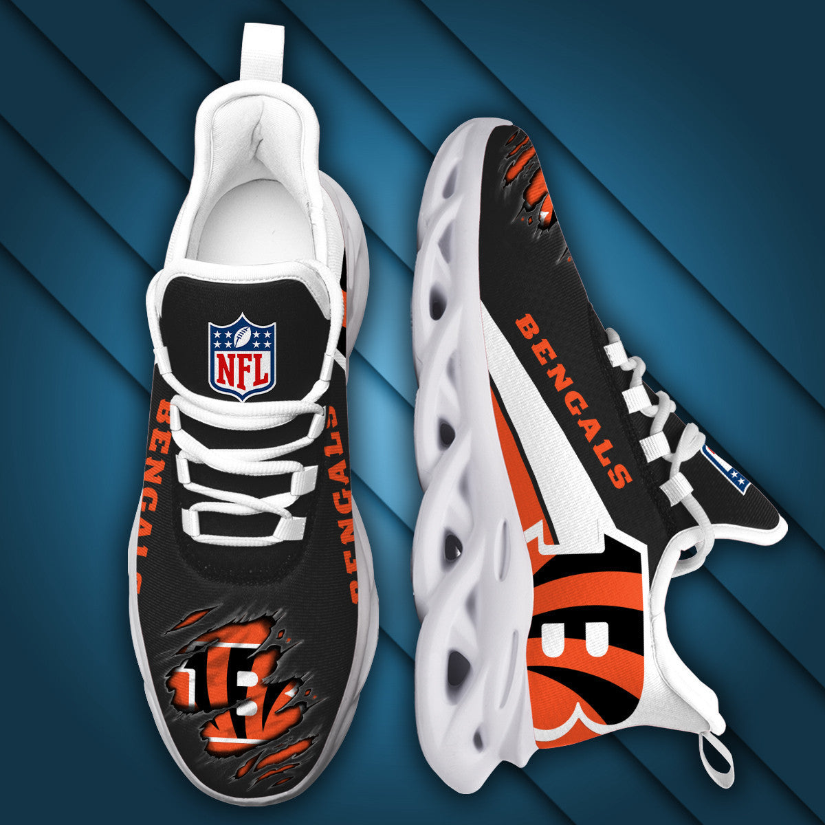 Ideafootwear Cincinnati Bengals NFL Max Soul Shoes Sneakers For Men And Women