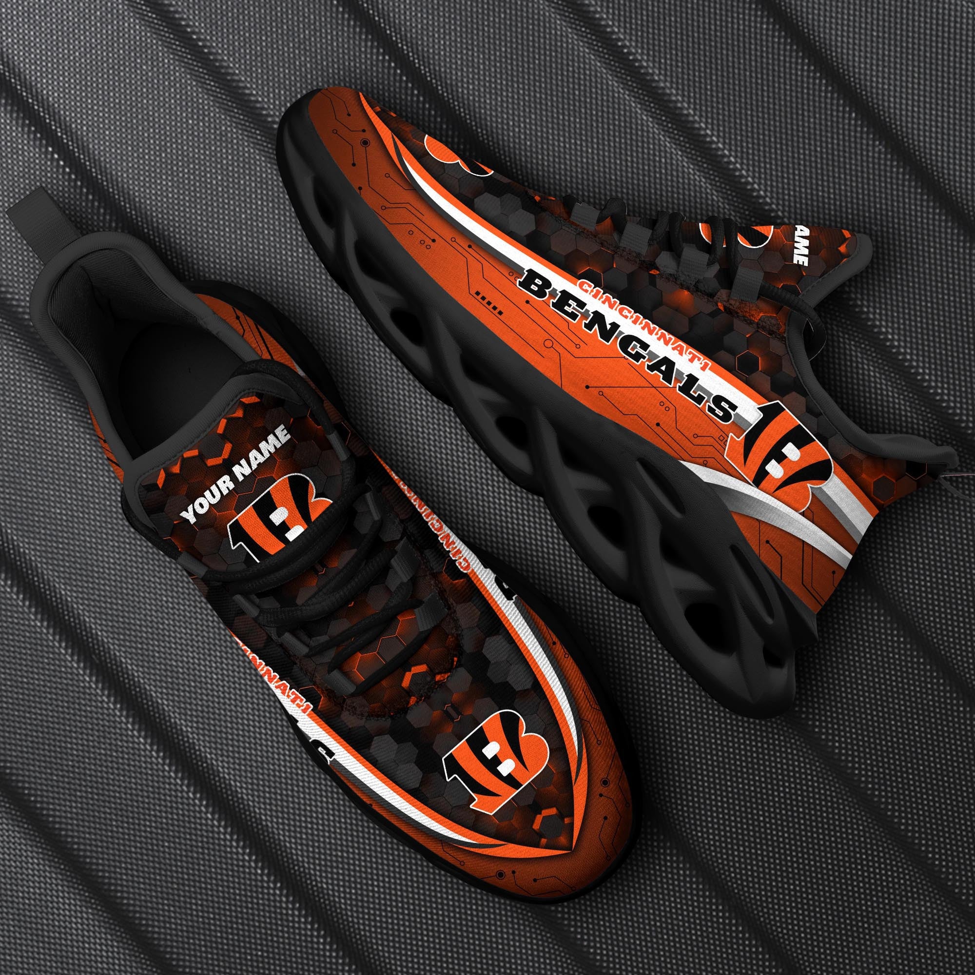 Ideafootwear Cincinnati Bengals NFL Max Soul Shoes Sneakers For Men And Women