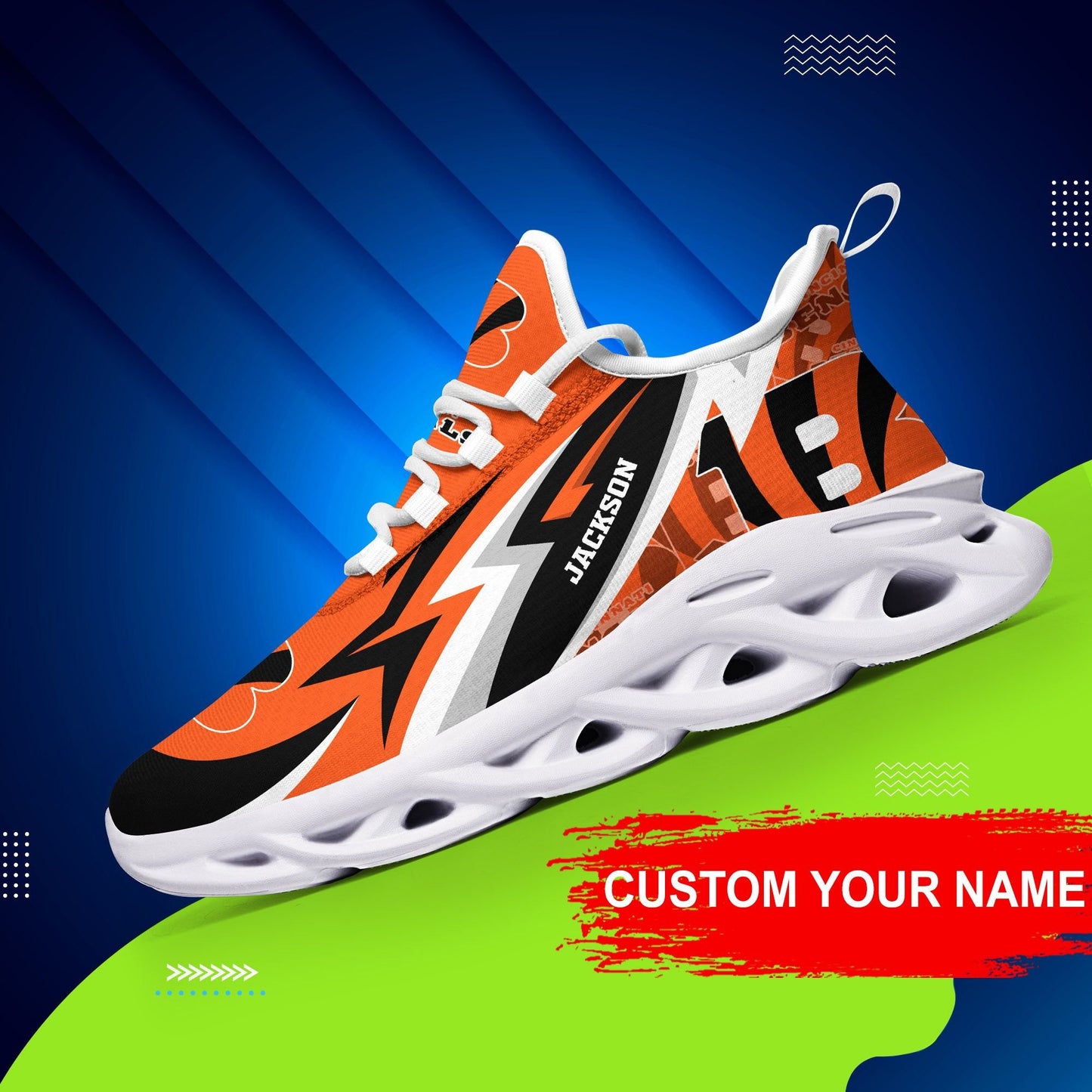 Ideafootwear Cincinnati Bengals NFL Max Soul Shoes Sneakers For Men And Women