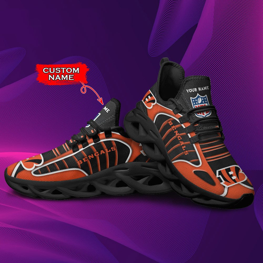 Ideafootwear Cincinnati Bengals NFL Max Soul Shoes Sneakers For Men And Women