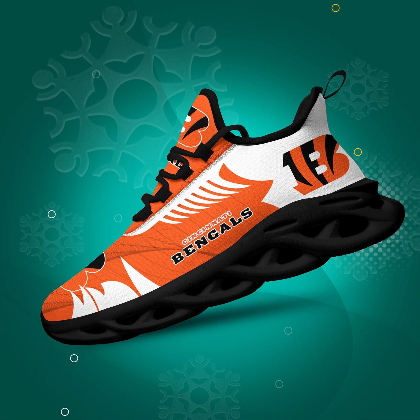 Ideafootwear Cincinnati Bengals NFL Max Soul Shoes Sneakers For Men And Women