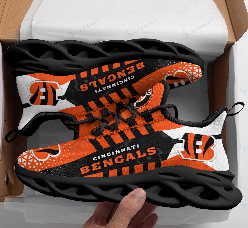 Ideafootwear Cincinnati Bengals NFL Max Soul Shoes Sneakers For Men And Women