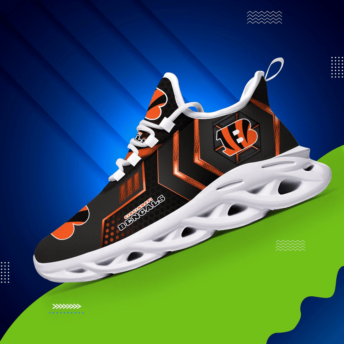 Ideafootwear Cincinnati Bengals NFL Max Soul Shoes Sneakers For Men And Women