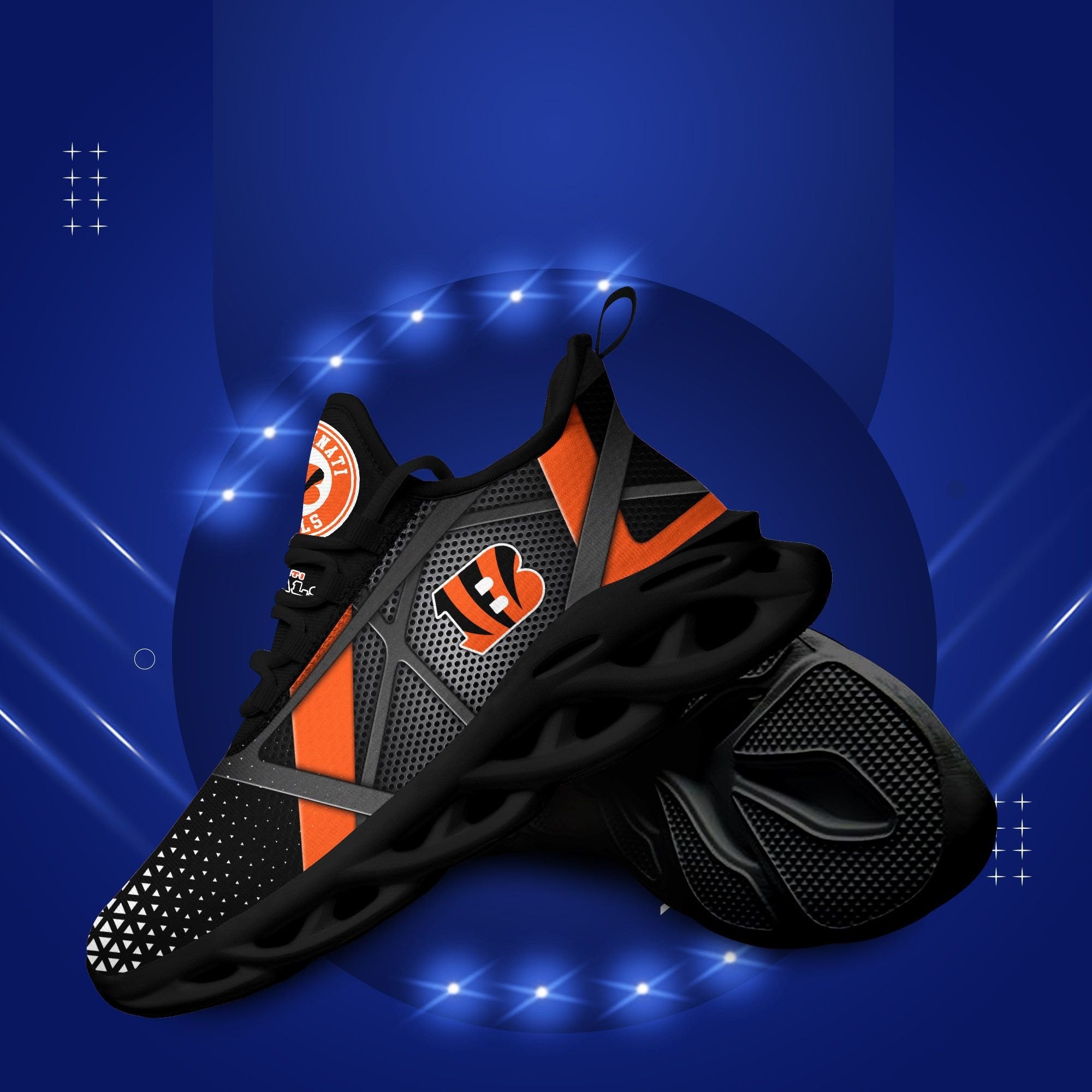 Ideafootwear Cincinnati Bengals NFL Max Soul Shoes Sneakers For Men And Women