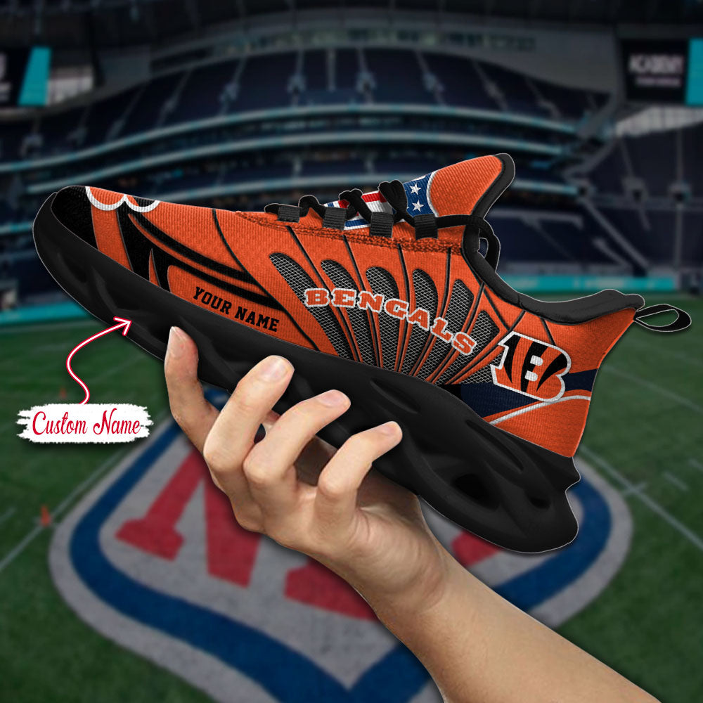 Ideafootwear Cincinnati Bengals NFL Max Soul Shoes Sneakers For Men And Women