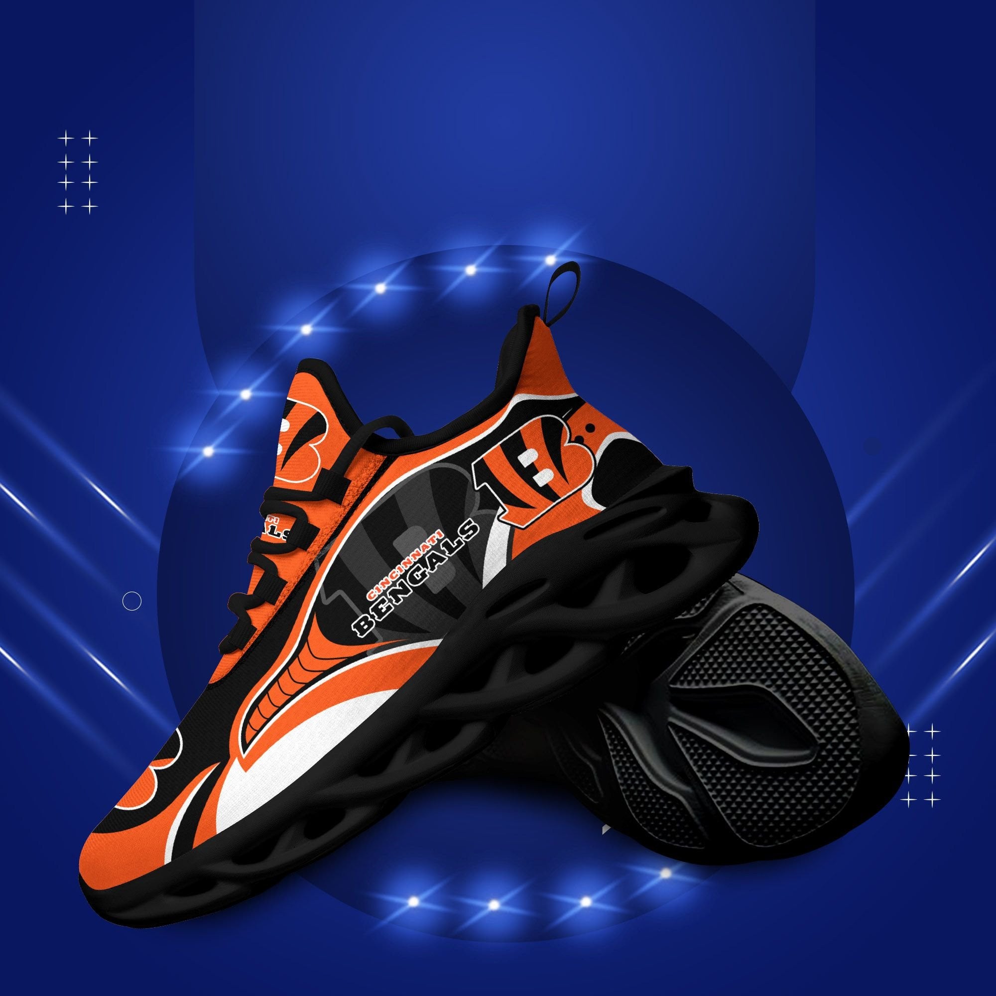 Ideafootwear Cincinnati Bengals NFL Max Soul Shoes Sneakers For Men And Women