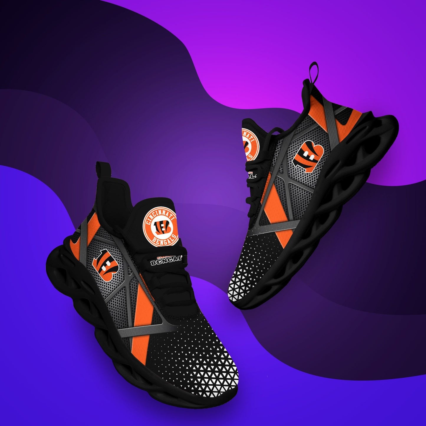 Ideafootwear Cincinnati Bengals NFL Max Soul Shoes Sneakers For Men And Women