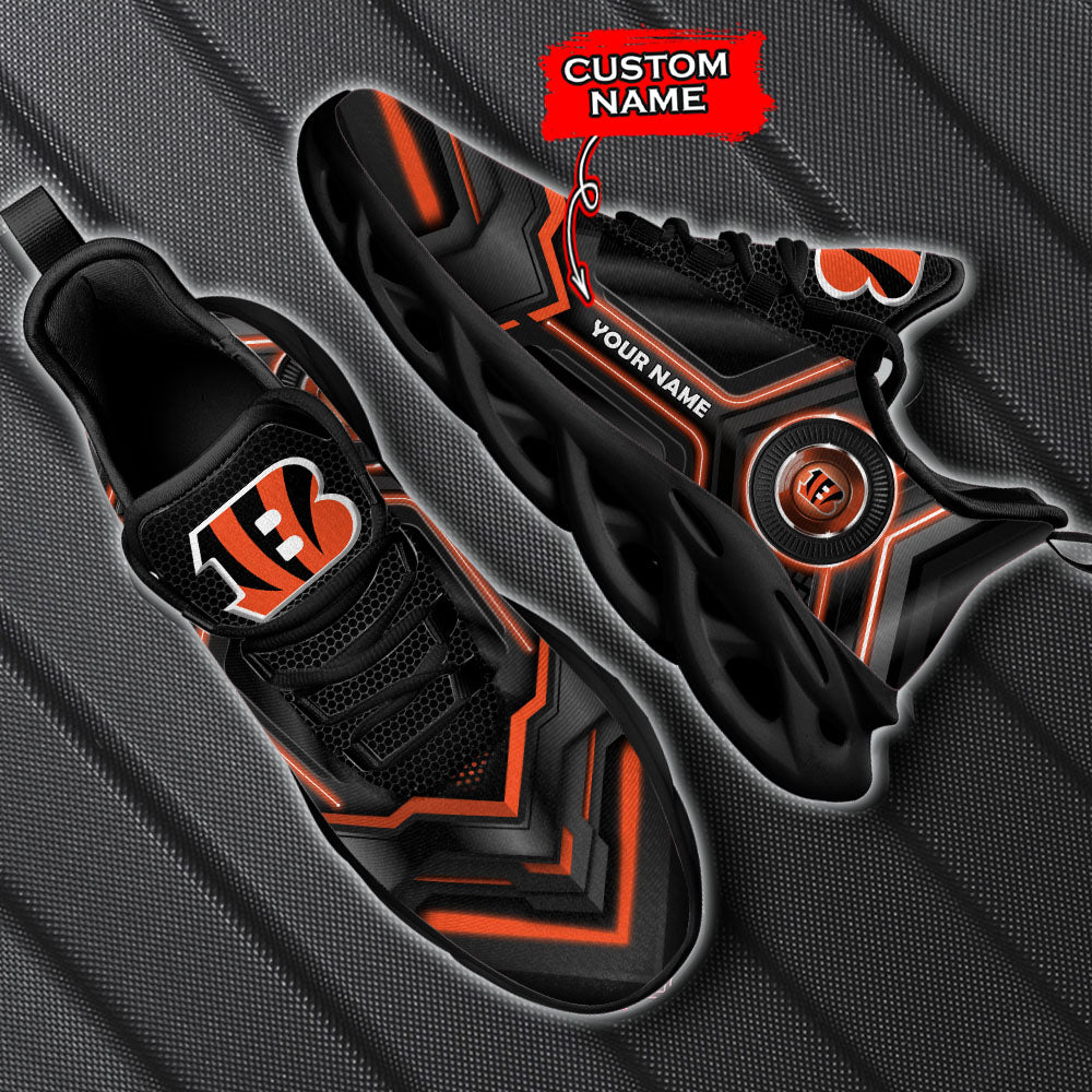 Ideafootwear Cincinnati Bengals NFL Max Soul Shoes Sneakers For Men And Women