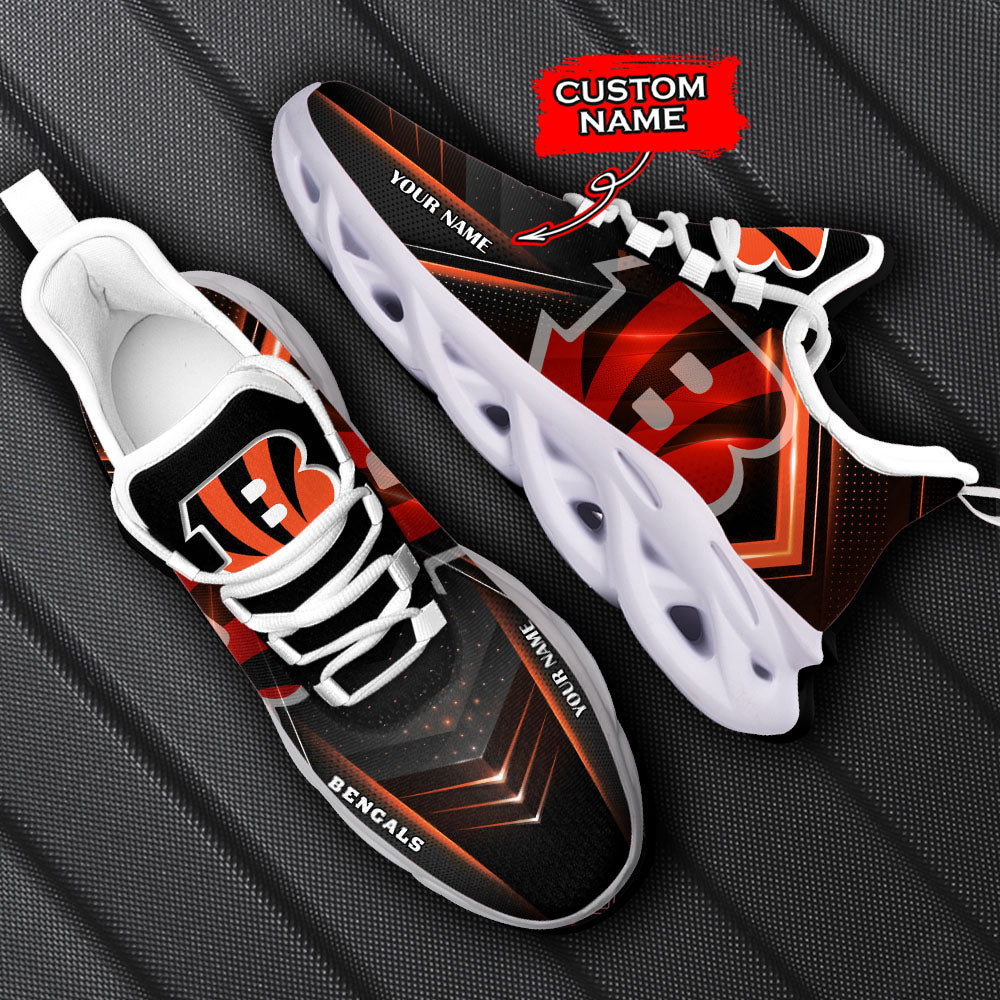 Ideafootwear Cincinnati Bengals NFL Max Soul Shoes Sneakers For Men And Women