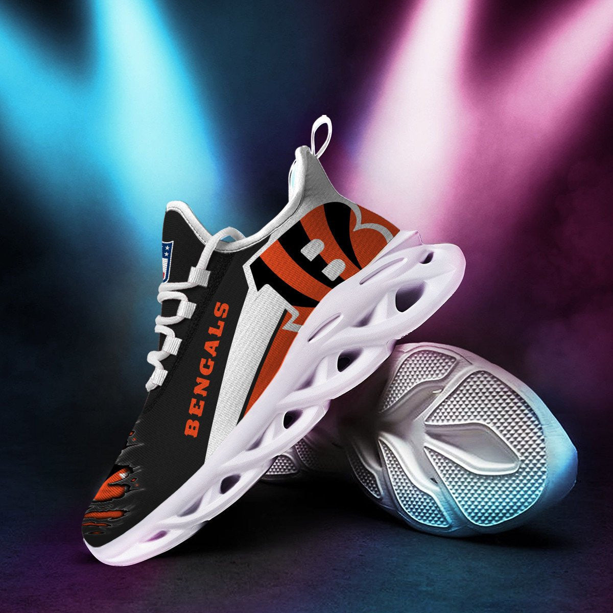 Ideafootwear Cincinnati Bengals NFL Max Soul Shoes Sneakers For Men And Women