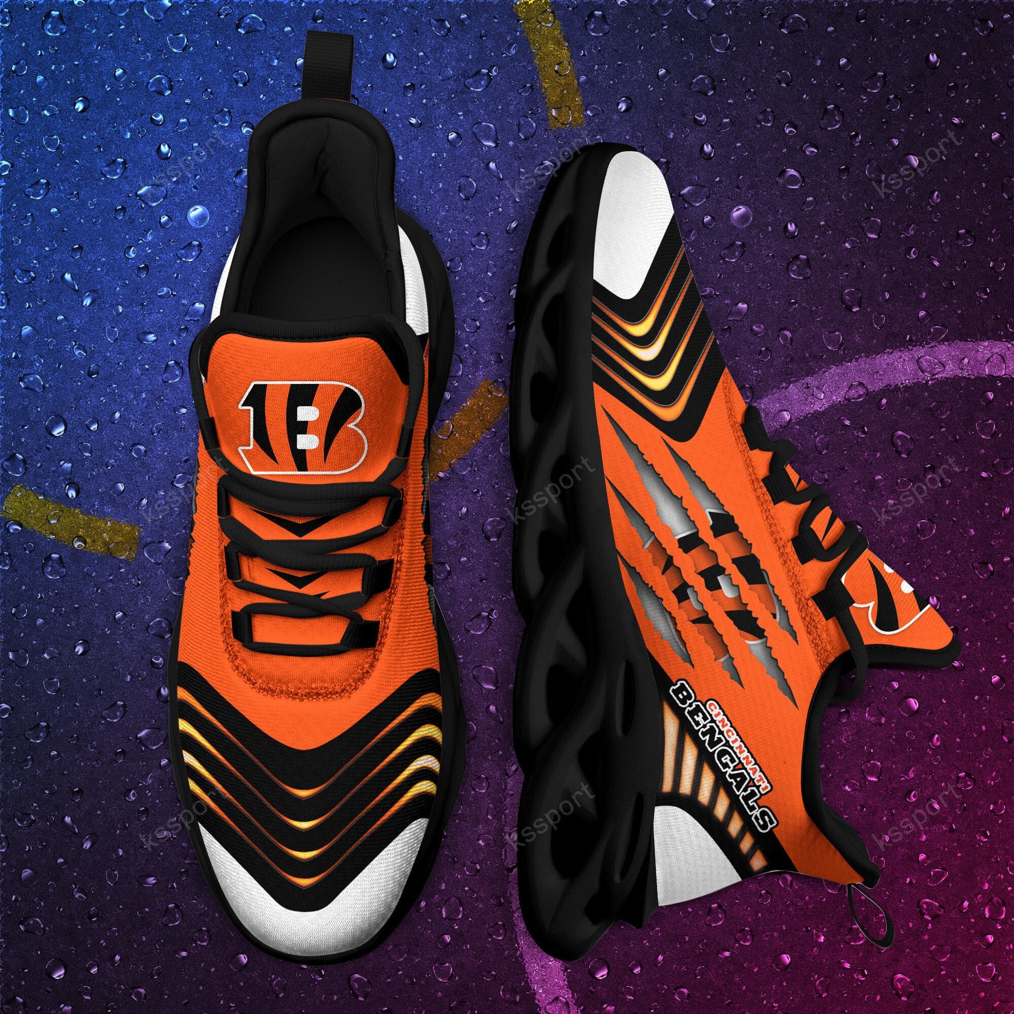 Ideafootwear Cincinnati Bengals NFL Max Soul Shoes Sneakers For Men And Women
