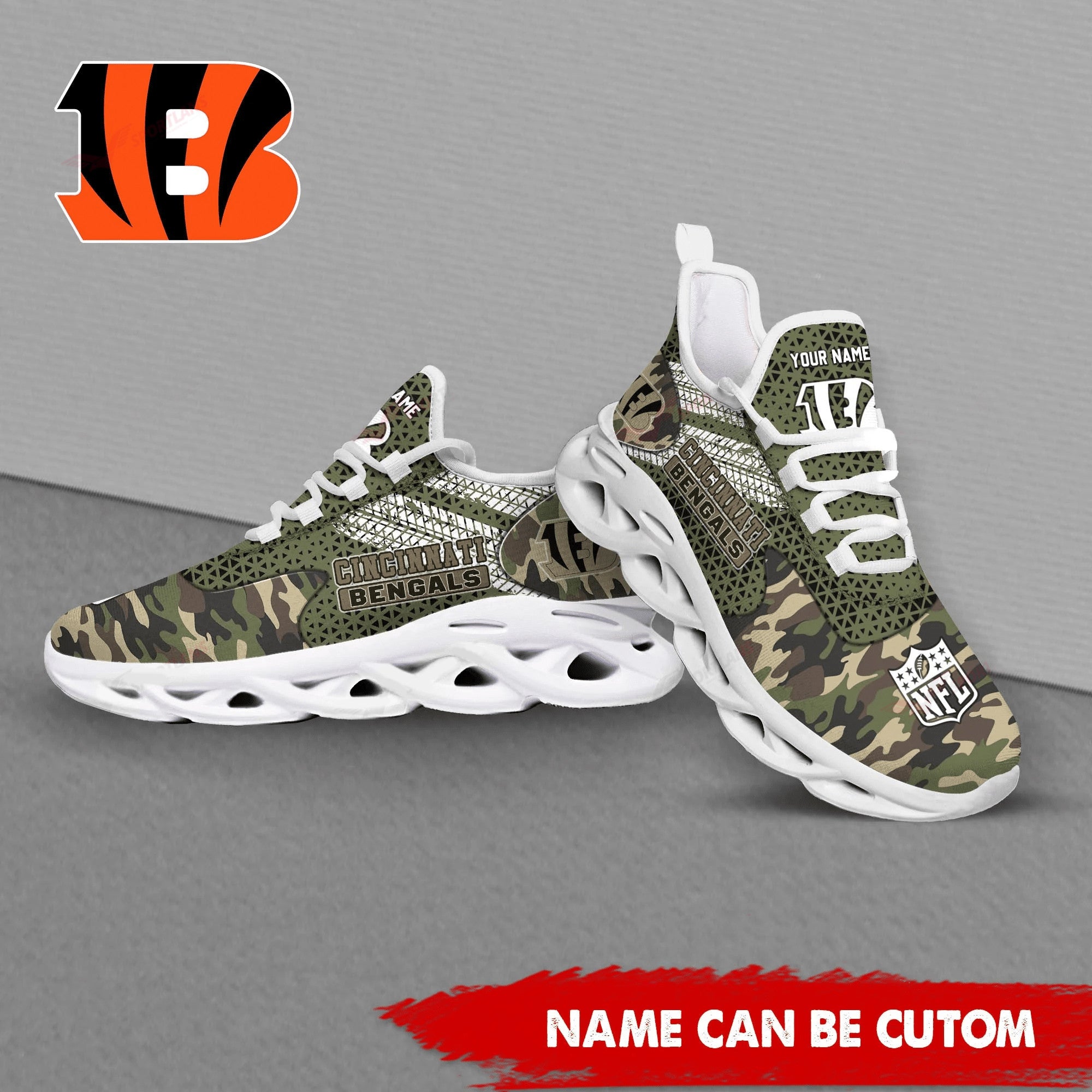 Ideafootwear Cincinnati Bengals NFL Max Soul Shoes Sneakers For Men And Women
