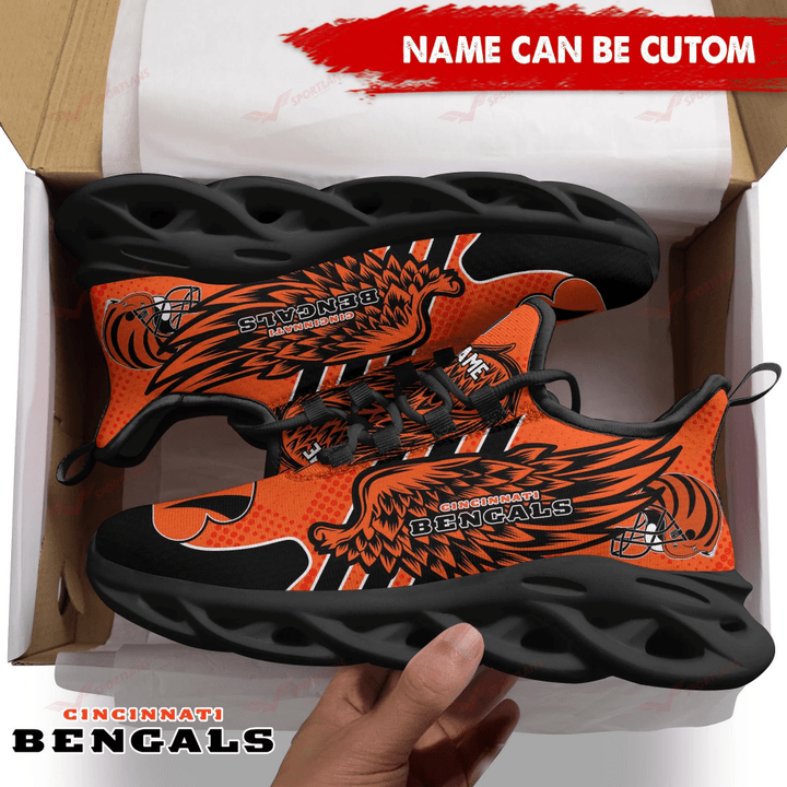 Ideafootwear Cincinnati Bengals NFL Max Soul Shoes Sneakers For Men And Women