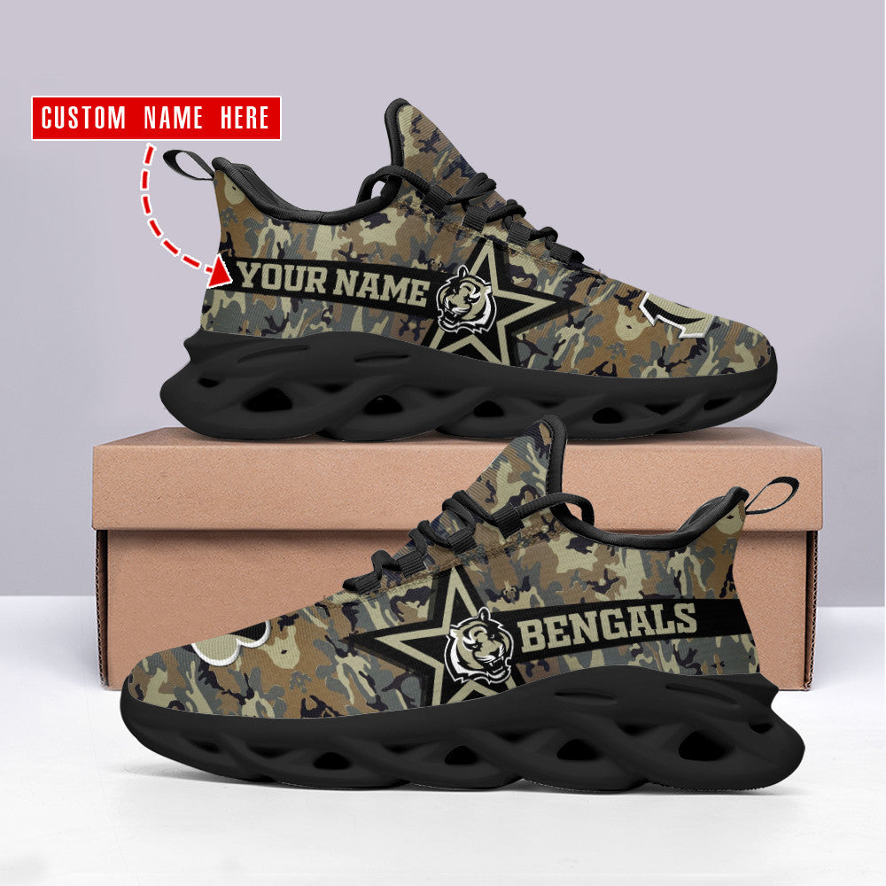 Ideafootwear Cincinnati Bengals NFL Max Soul Shoes Sneakers For Men And Women