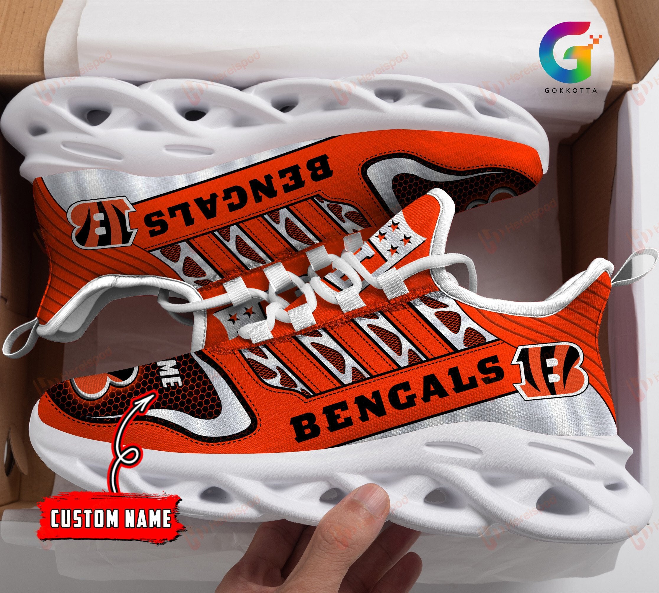 Ideafootwear Cincinnati Bengals NFL Max Soul Shoes Sneakers For Men And Women