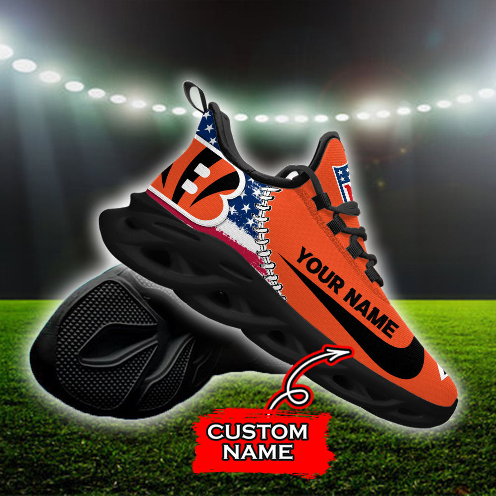 Ideafootwear Cincinnati Bengals NFL Max Soul Shoes Sneakers For Men And Women