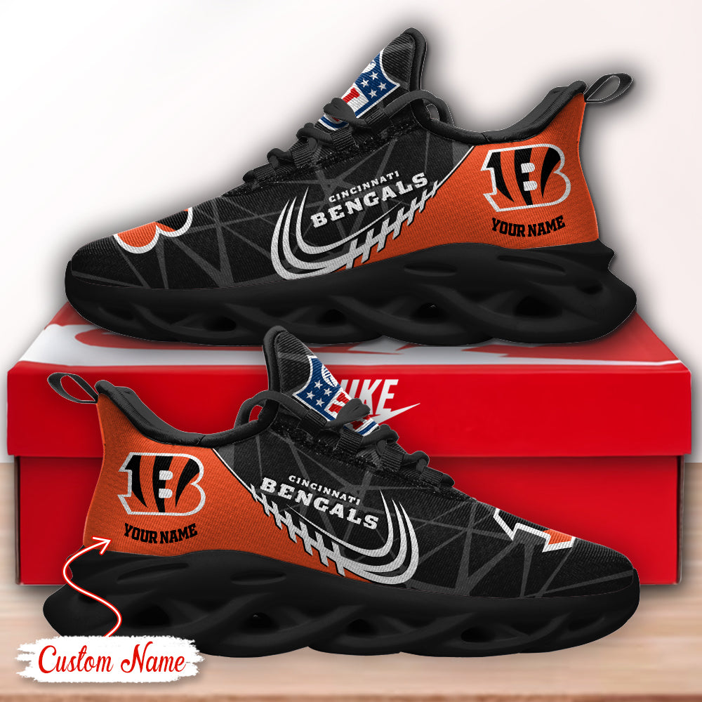 Ideafootwear Cincinnati Bengals NFL Max Soul Shoes Sneakers For Men And Women