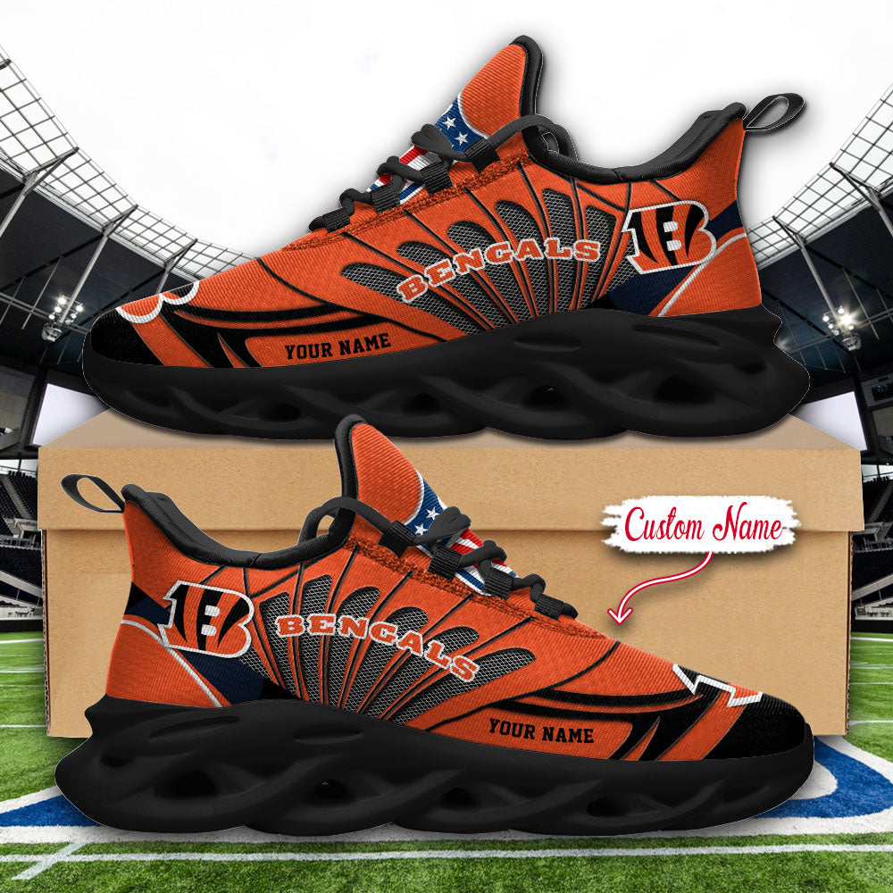 Ideafootwear Cincinnati Bengals NFL Max Soul Shoes Sneakers For Men And Women
