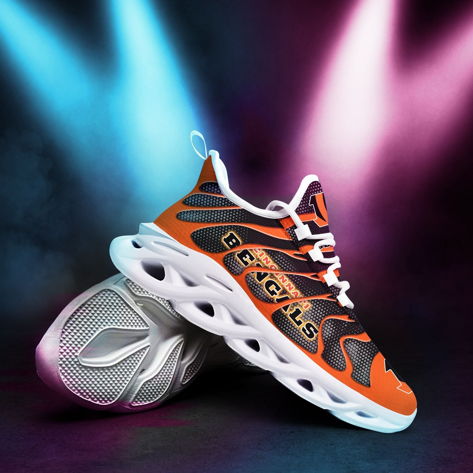 Ideafootwear Cincinnati Bengals NFL Max Soul Shoes Sneakers For Men And Women