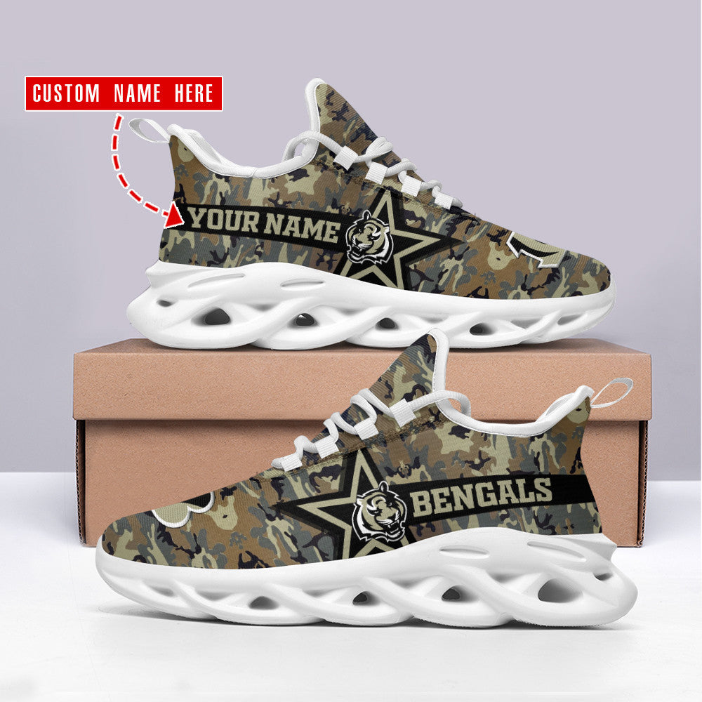 Ideafootwear Cincinnati Bengals NFL Max Soul Shoes Sneakers For Men And Women