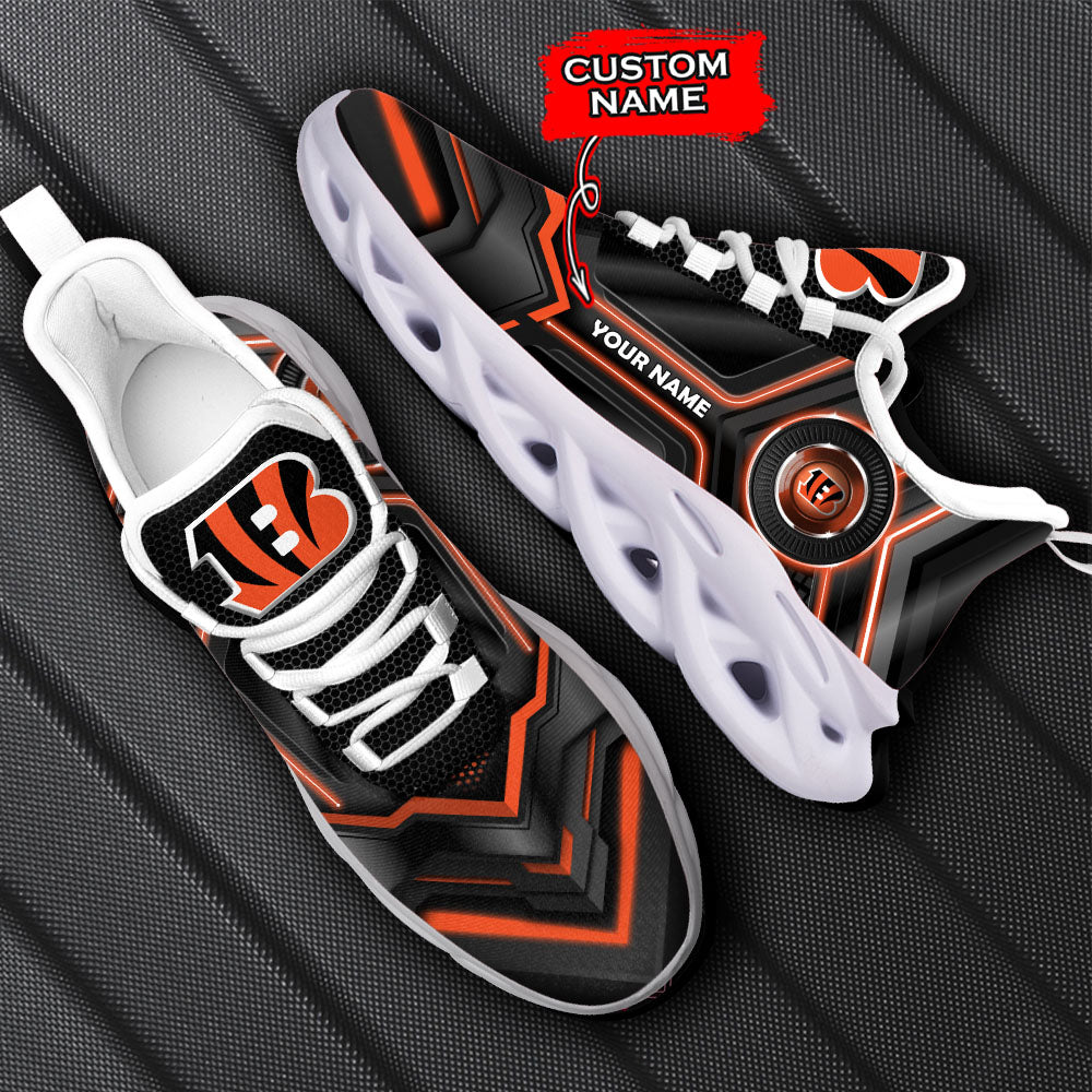 Ideafootwear Cincinnati Bengals NFL Max Soul Shoes Sneakers For Men And Women