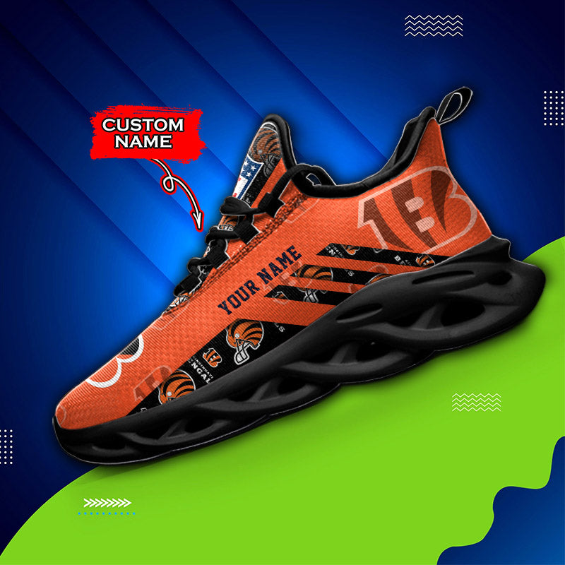Ideafootwear Cincinnati Bengals NFL Max Soul Shoes Sneakers For Men And Women