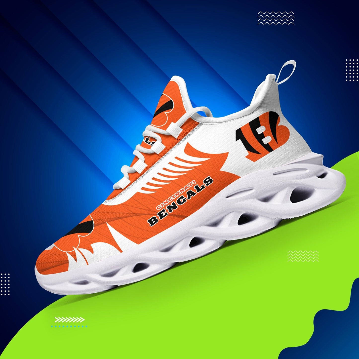 Ideafootwear Cincinnati Bengals NFL Max Soul Shoes Sneakers For Men And Women