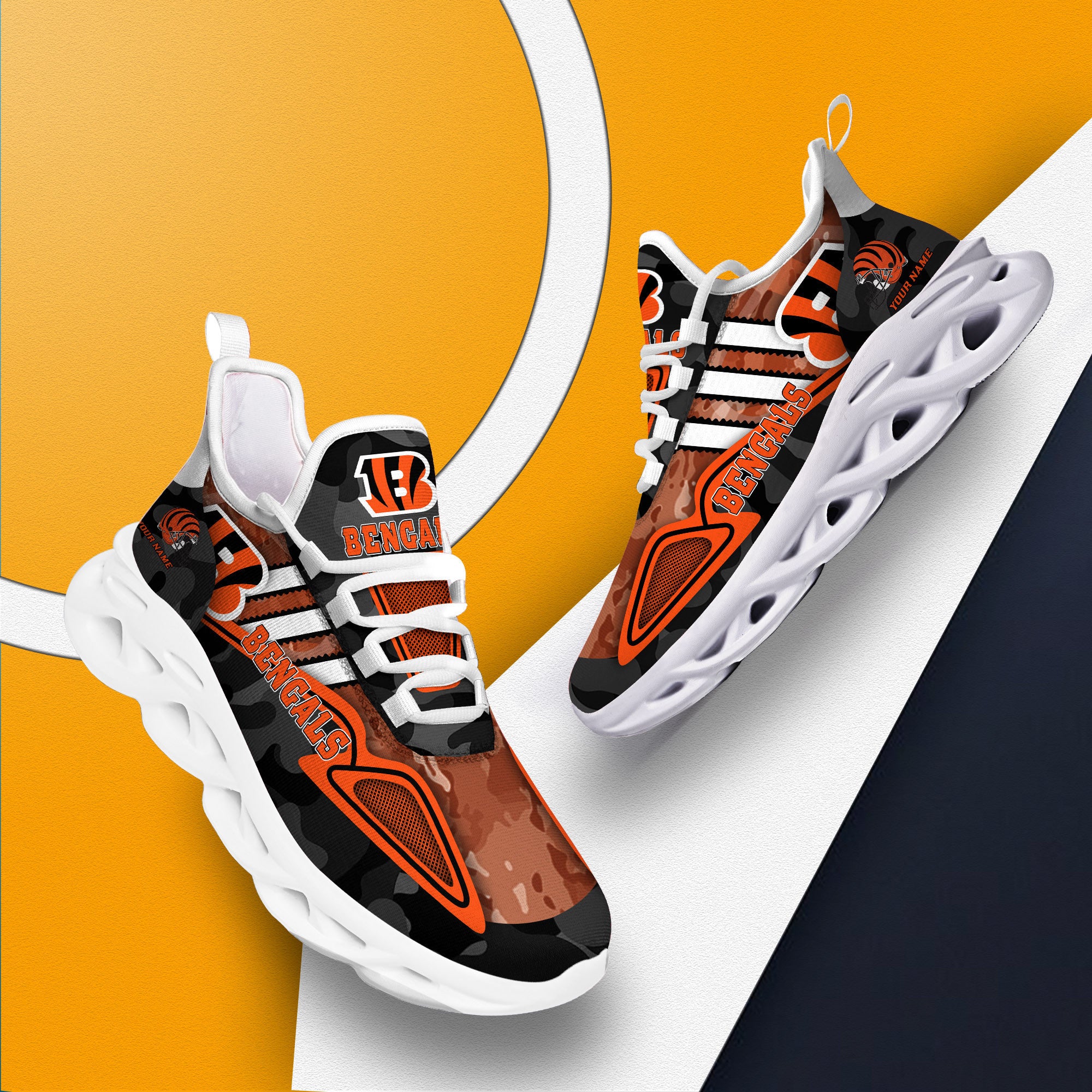 Ideafootwear Cincinnati Bengals NFL Max Soul Shoes Sneakers For Men And Women