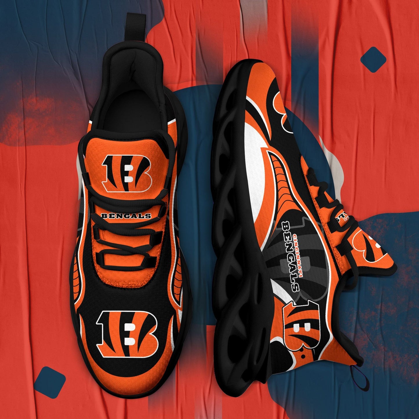 Ideafootwear Cincinnati Bengals NFL Max Soul Shoes Sneakers For Men And Women
