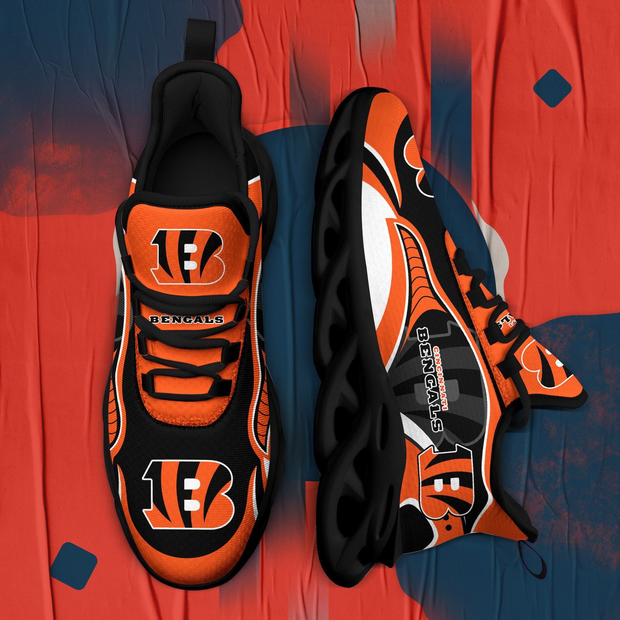 Ideafootwear Cincinnati Bengals NFL Max Soul Shoes Sneakers For Men And Women