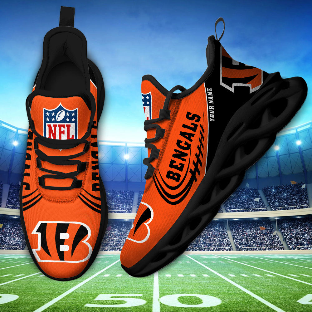 Ideafootwear Cincinnati Bengals NFL Max Soul Shoes Sneakers For Men And Women