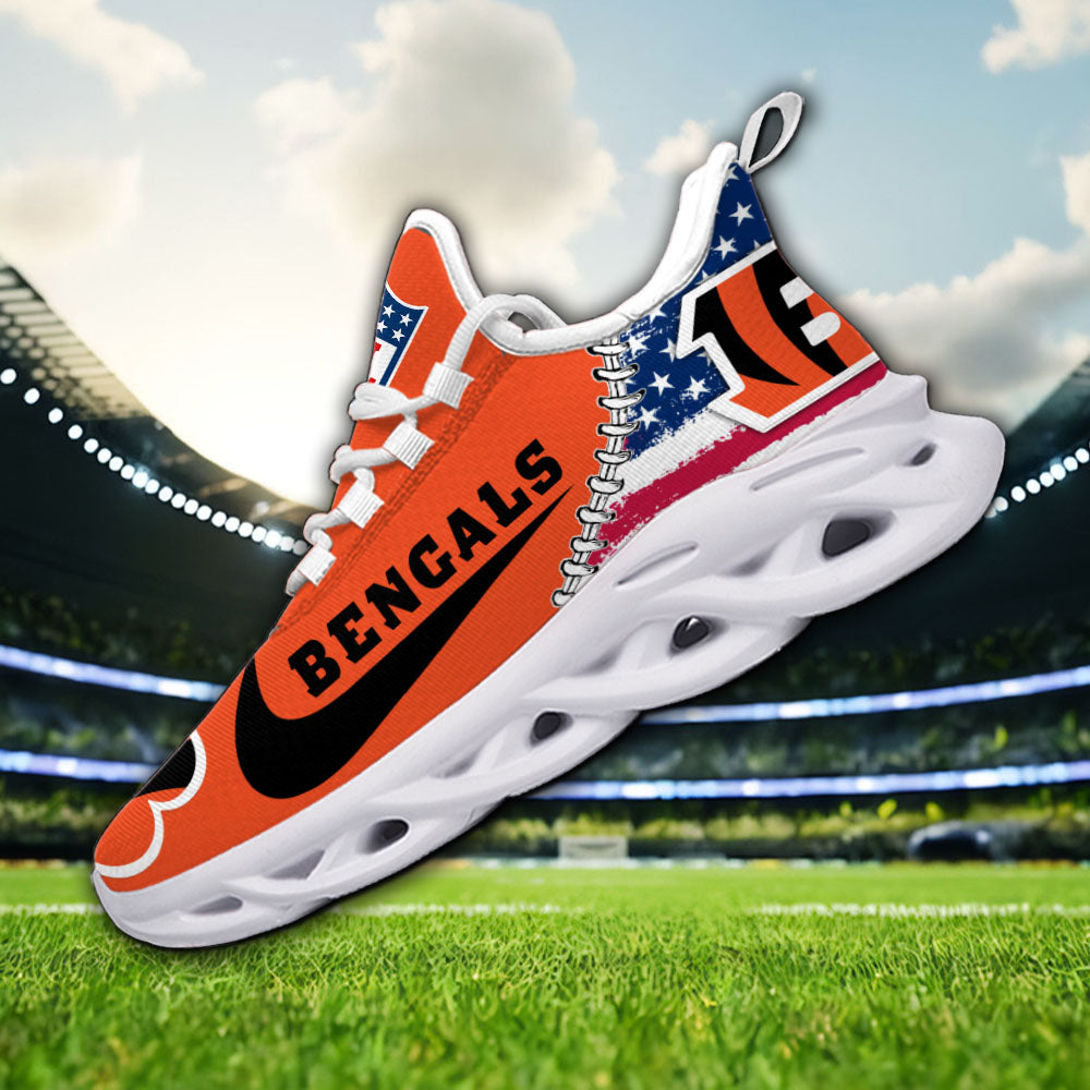 Ideafootwear Cincinnati Bengals NFL Max Soul Shoes Sneakers For Men And Women