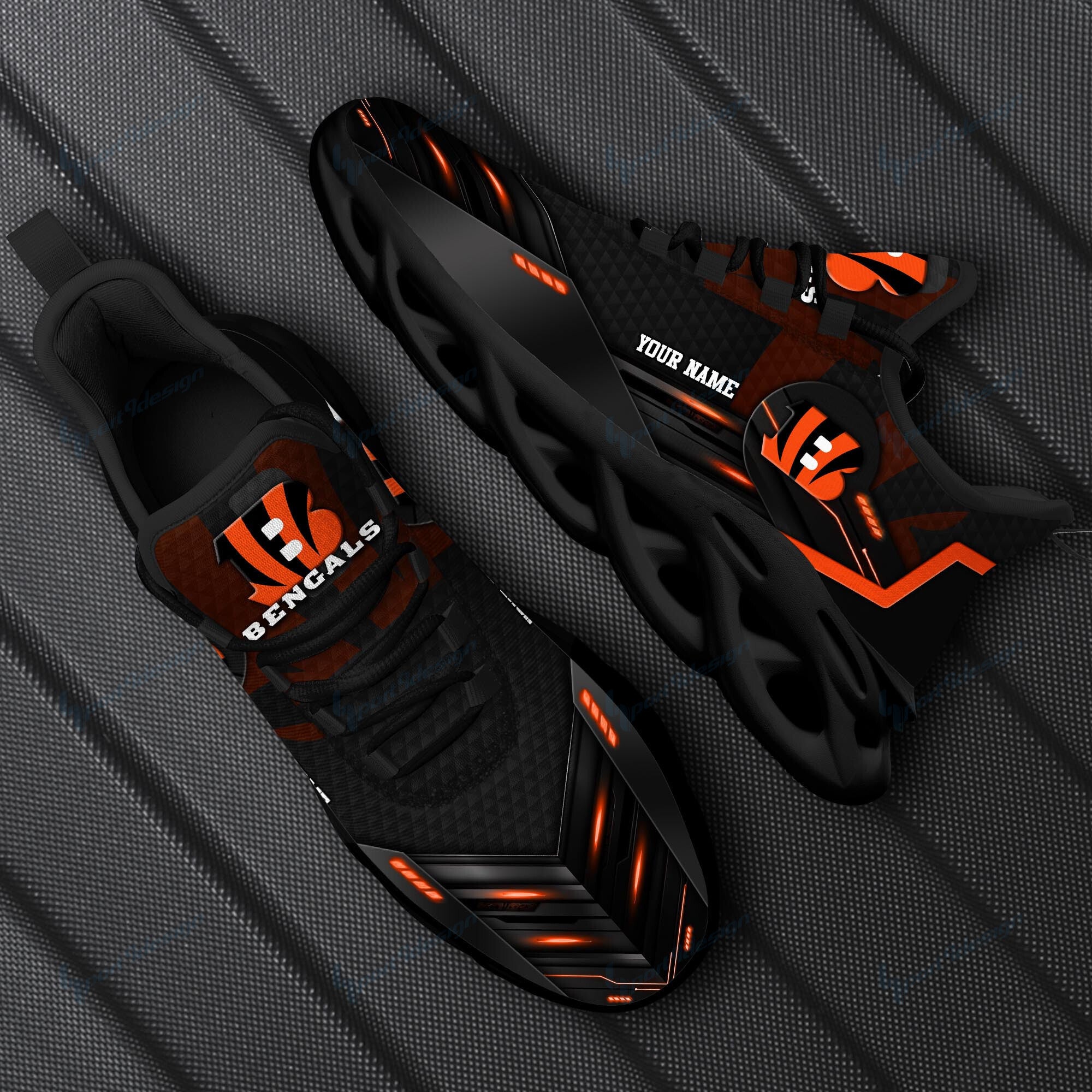Ideafootwear Cincinnati Bengals NFL Max Soul Shoes Sneakers For Men And Women
