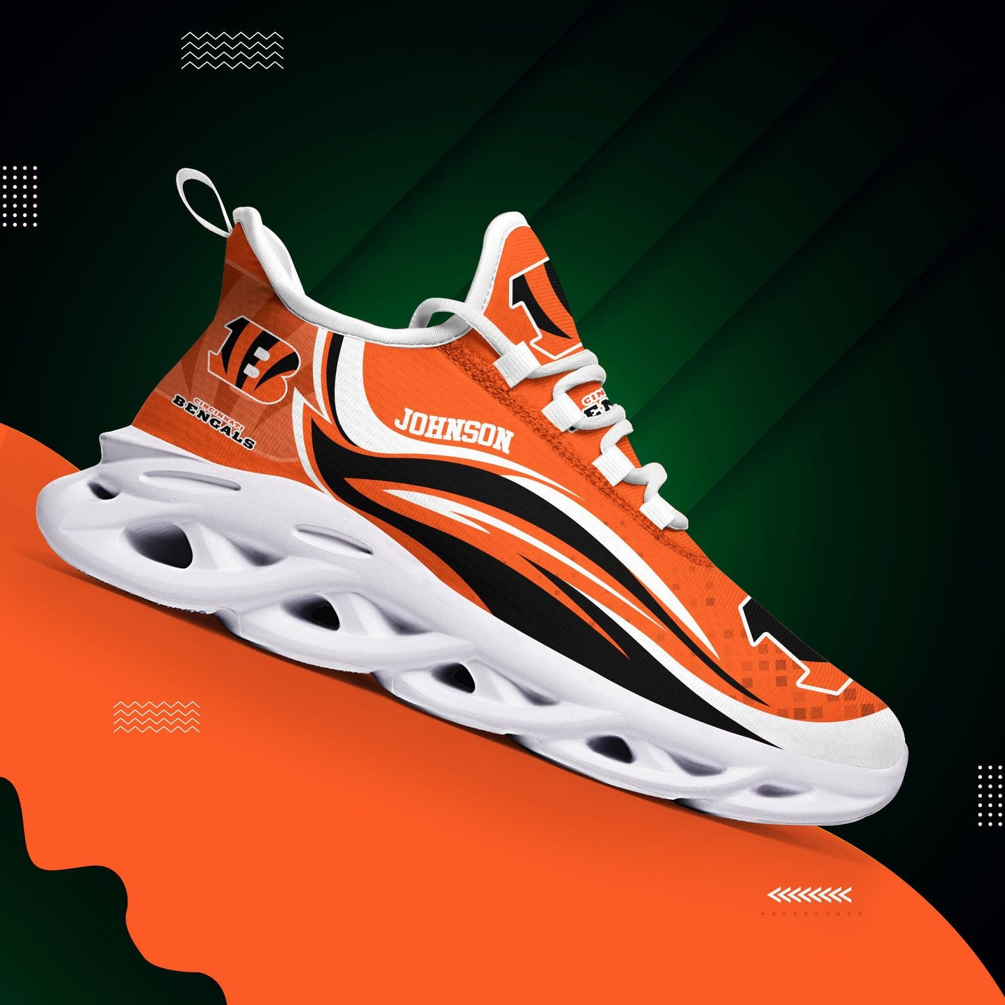 Ideafootwear Cincinnati Bengals NFL Max Soul Shoes Sneakers For Men And Women