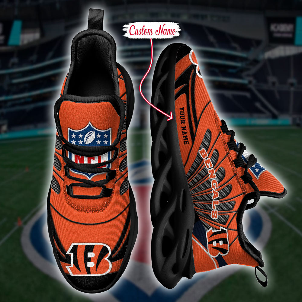 Ideafootwear Cincinnati Bengals NFL Max Soul Shoes Sneakers For Men And Women