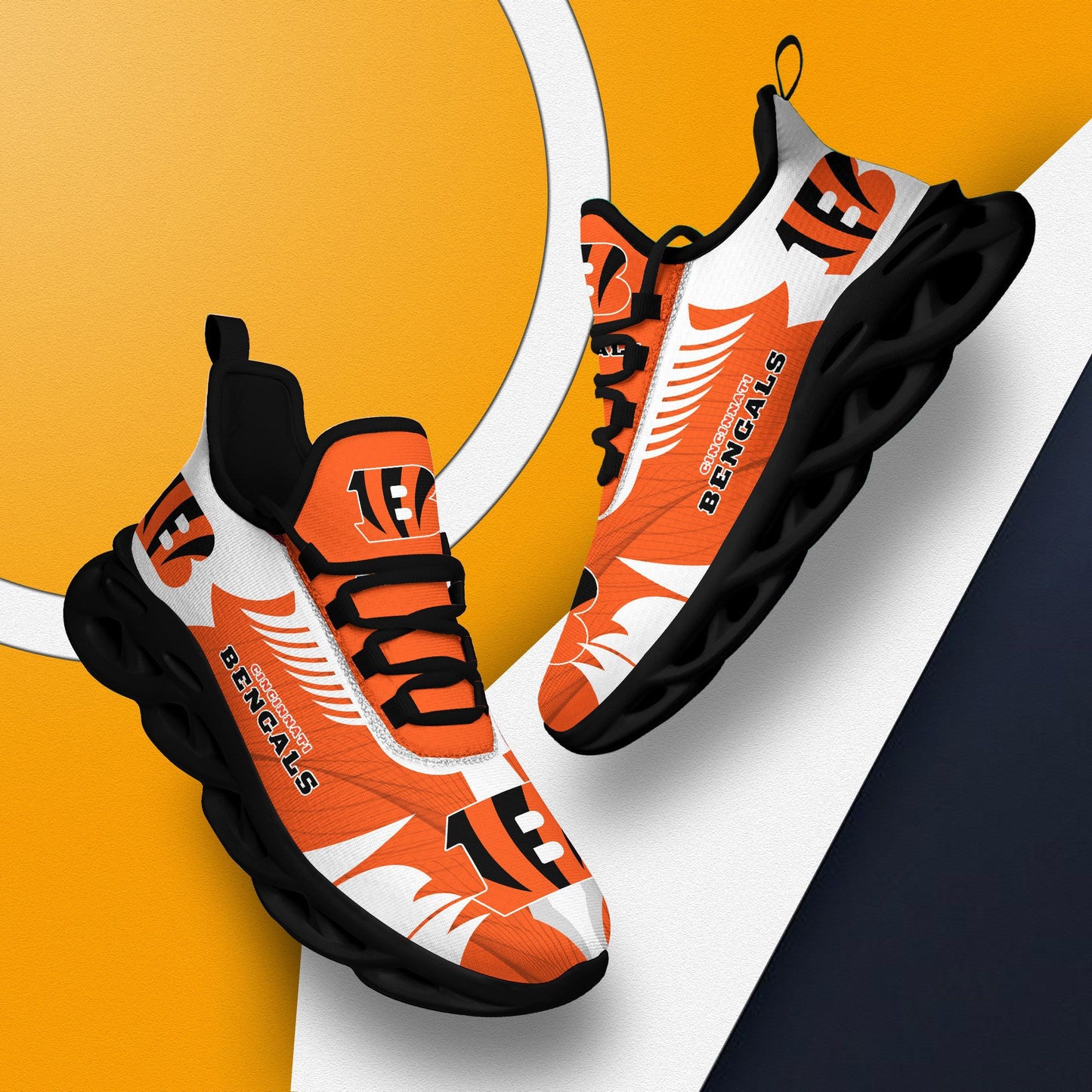 Ideafootwear Cincinnati Bengals NFL Max Soul Shoes Sneakers For Men And Women