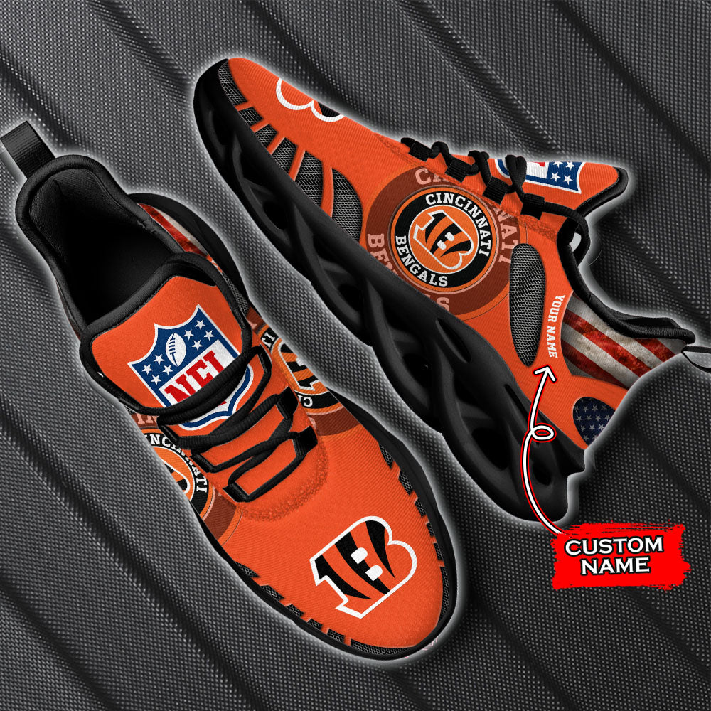 Ideafootwear Cincinnati Bengals NFL Max Soul Shoes Sneakers For Men And Women