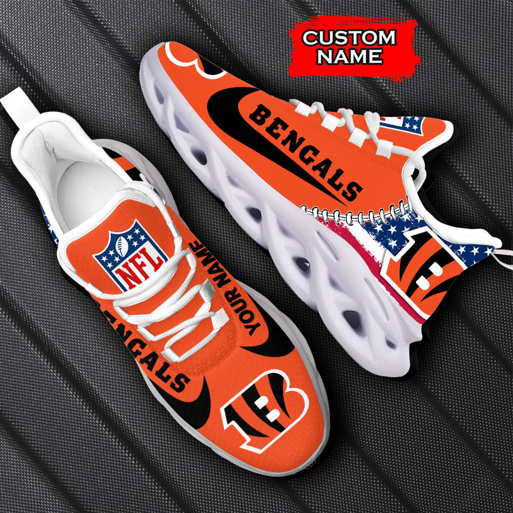 Ideafootwear Cincinnati Bengals NFL Max Soul Shoes Sneakers For Men And Women