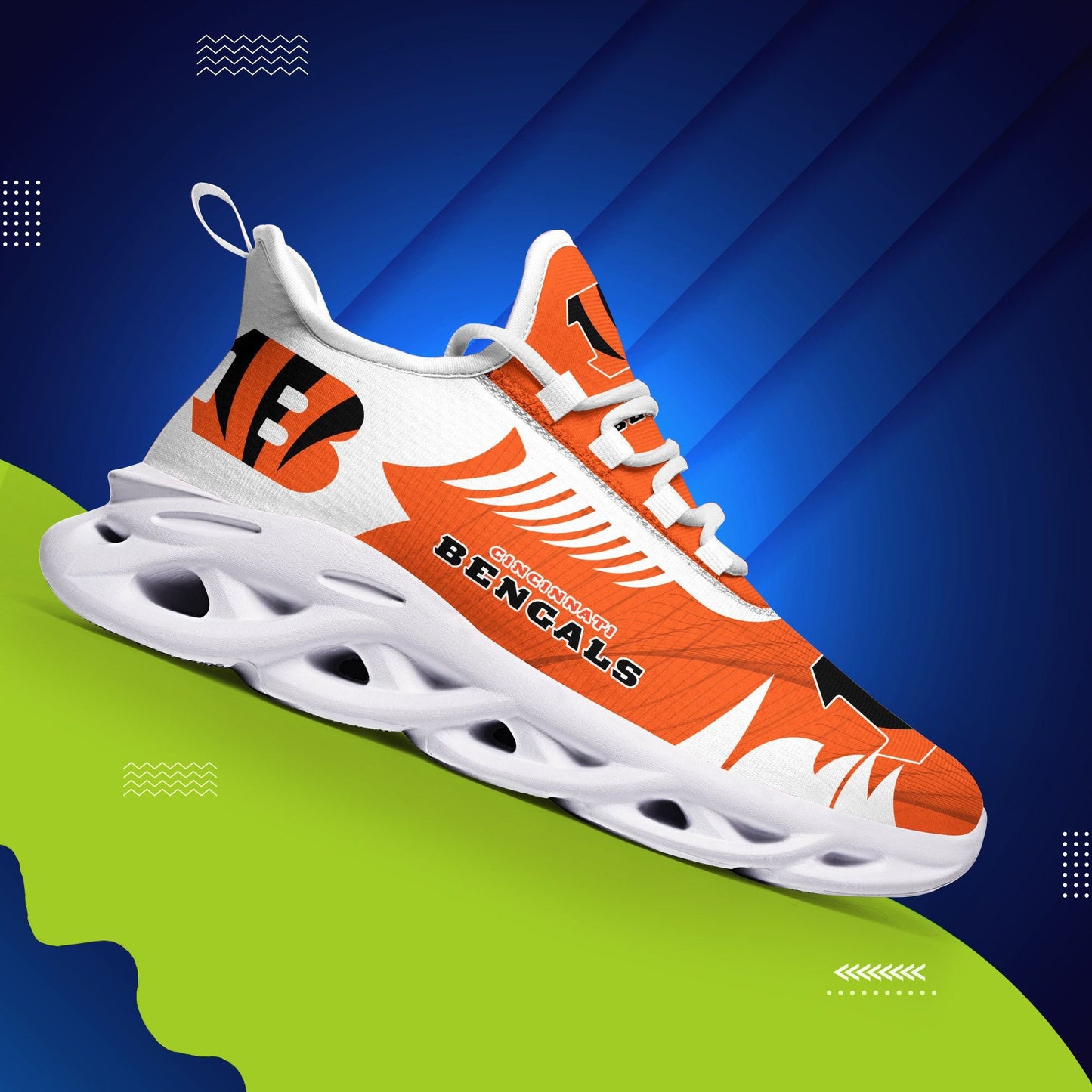 Ideafootwear Cincinnati Bengals NFL Max Soul Shoes Sneakers For Men And Women