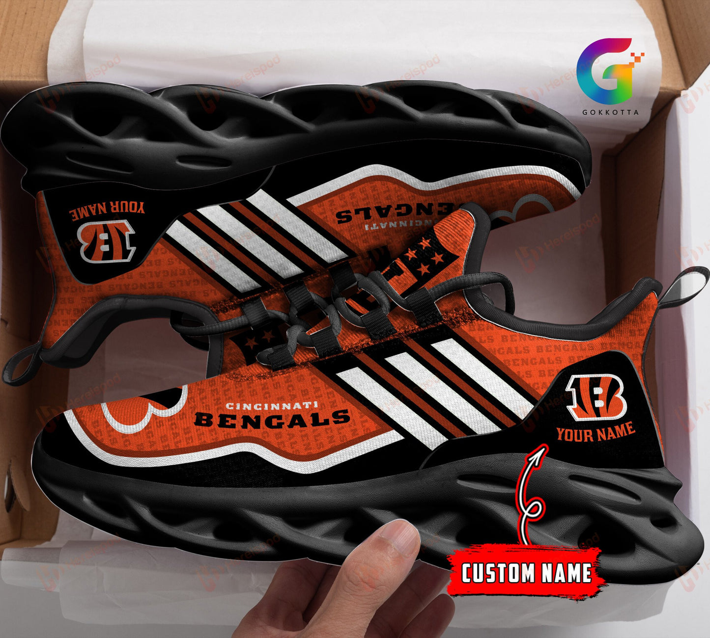 Ideafootwear Cincinnati Bengals NFL Max Soul Shoes Sneakers For Men And Women