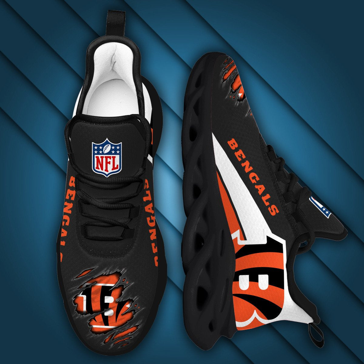 Ideafootwear Cincinnati Bengals NFL Max Soul Shoes Sneakers For Men And Women